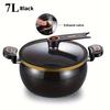 1pc Enamel Soup Pot Cooker Large Capacity Multifunctional Household Cookware Pressure Simmer Non-Stick Dual Handles Easy Cooking