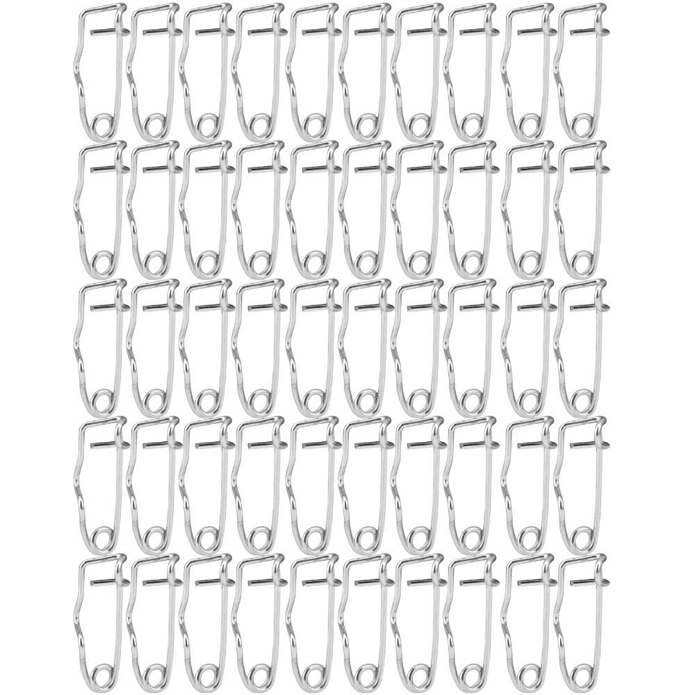 100Pcs Silver Safety Pins Metal Steel Wire S-Shaped Pins Sturdy Locking Pin Clasps  For Quilting