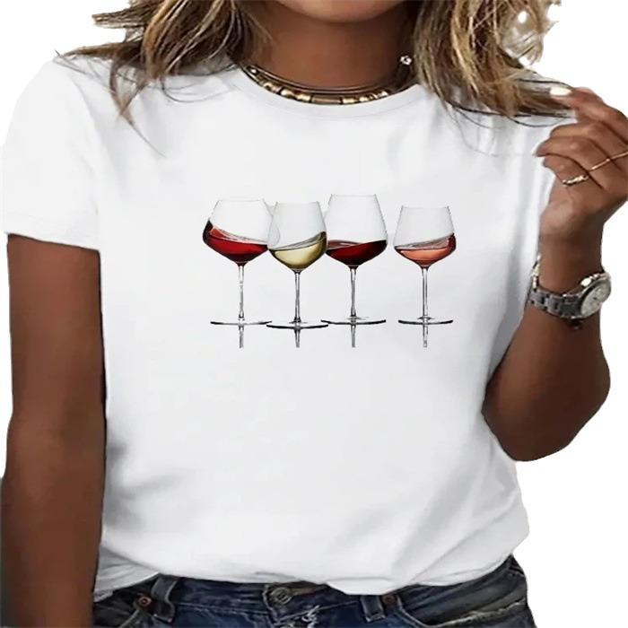 Short-sleeved T-shirt European and American Summer New Women's Fashion Casual Home Commuting Versatile Round Neck Short-sleeved T-shirt