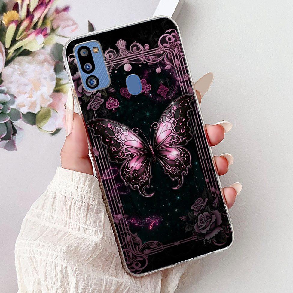 For Samsung M21 2021 Case Clear Fashion Cute Cat Cool Luxury Painted Soft Funda For Samsung Galaxy M21 2021 Back Cover SM-M215G