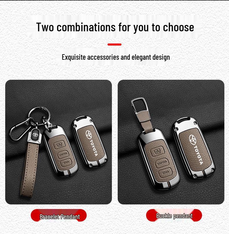Zinc Alloy & Leather Key Case for Toyota Sequoia, Levin, RAV4