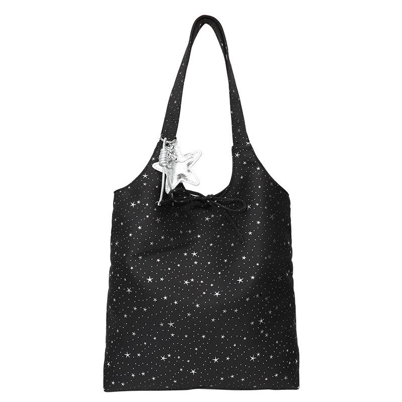 Korean-Style Starry Tote: 2026 Women's Single Shoulder, Large-Capacity Casual Handbag