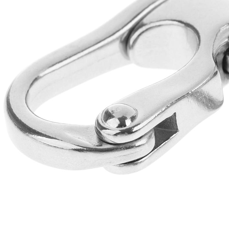 Stainless Steel 2 Inches Nautical Pull Lock Carabiner Quick Release Buckle Shackle Connector Diy Marine Boat Ship Lanyard Links