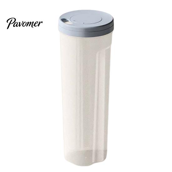 Moisture Proof Food Jar Airtight Spaghetti Storage Container, Clear PP Rotate Open Noodle Organizer, Kitchen Pantry Preservation Bin for Dry
