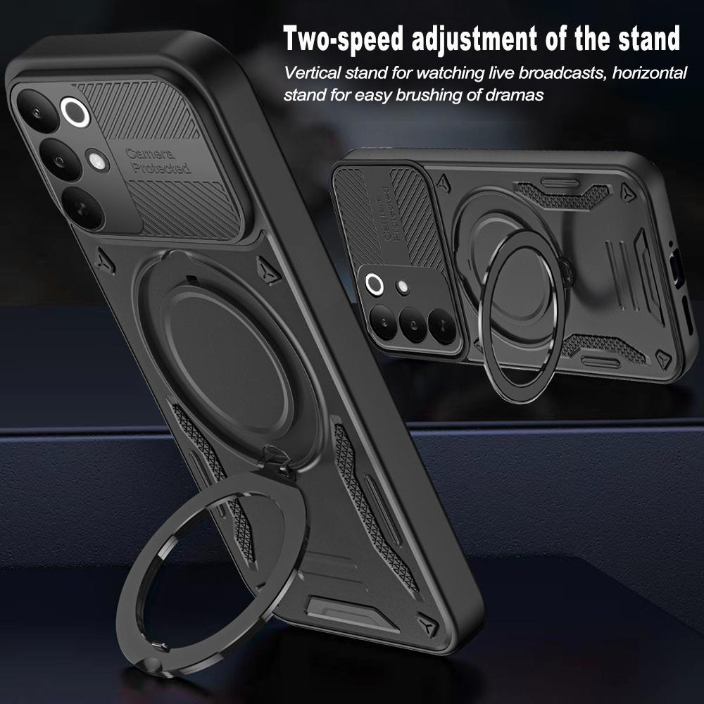 Pro Realme C85 Pro 4G Magnetický kryt Nárazuvzdorný TPU + PC Zadní kryt telefonu s podpěrou