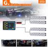 Car Grille LED Warning & Atmosphere Light - Motorcycle-Compatible, One-to-Four Flashing Net Light