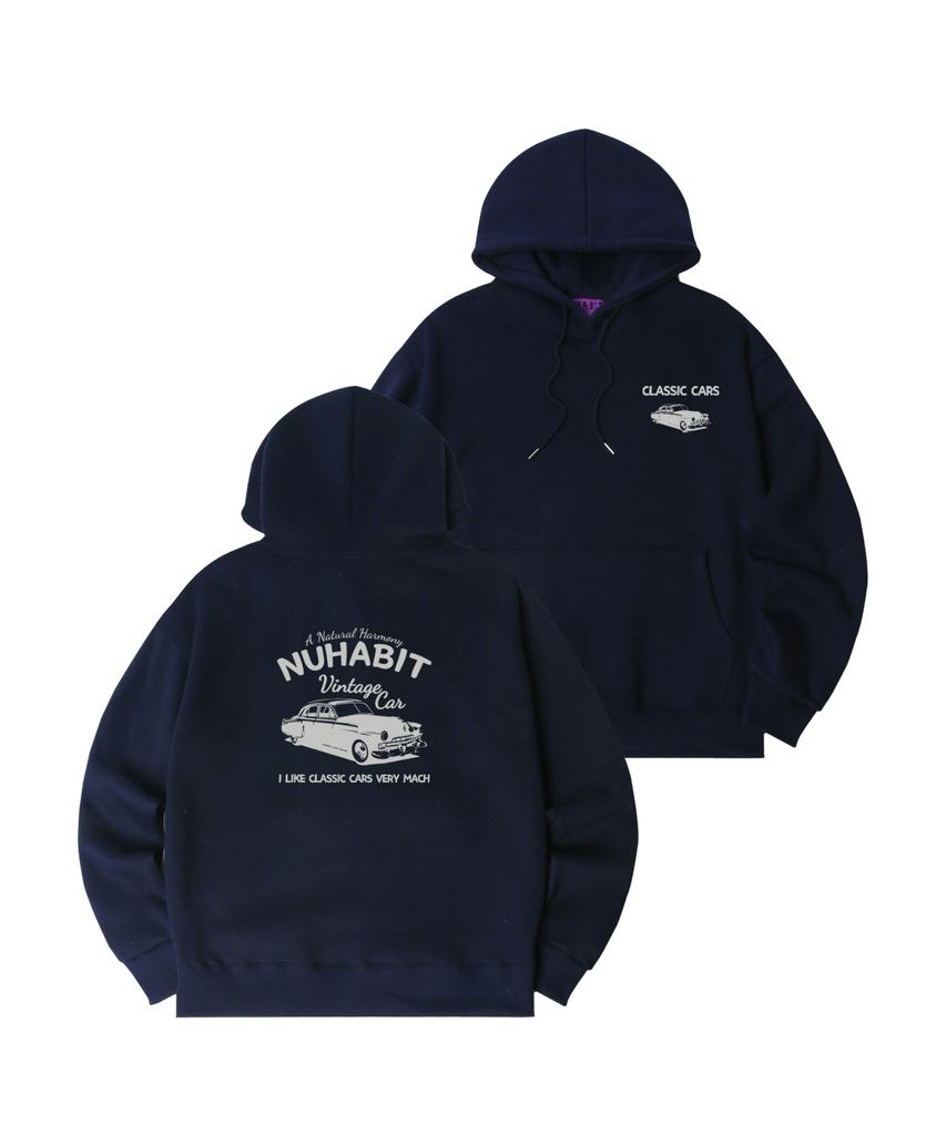 N/H Classic Cars Oversized Fleece-Lined Hoodie_Navy (Soh4-4Nh1209)