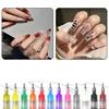 12Pack Salon Nail Brushes Pen PP Material Anti Fade Inks for Detailed Floral Nail Patterns