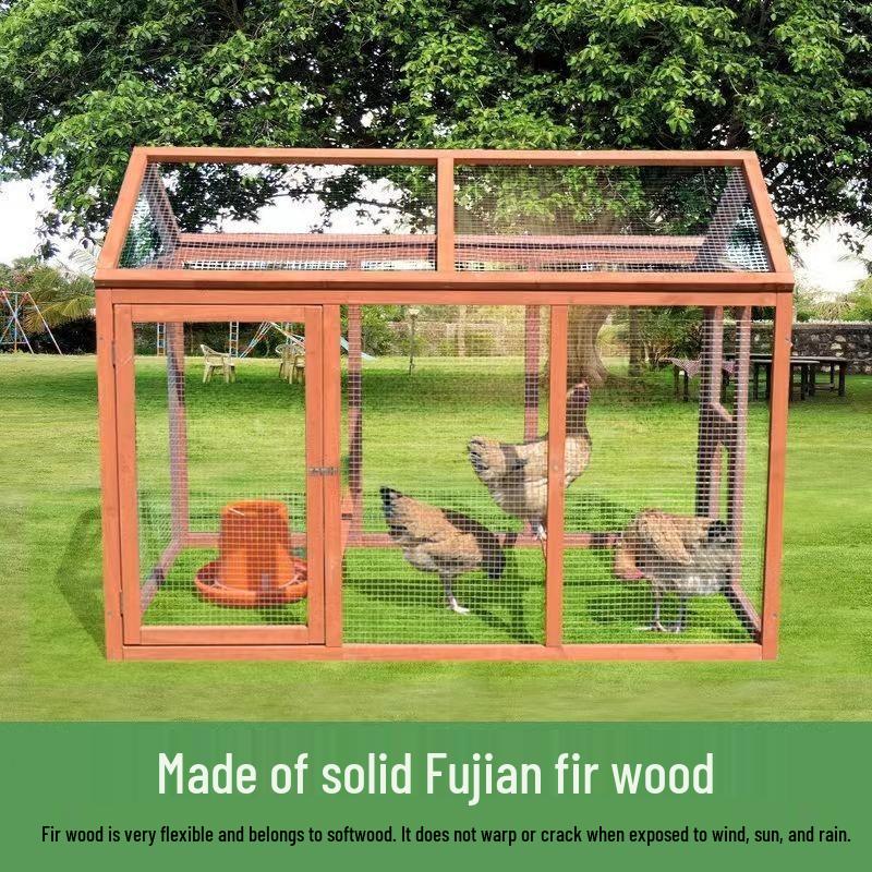 Dřevěný venkovní kurník: Větrolam pro husy, kuřata, kachny, kočky, králíky a voděodolné ptačí hnízdo