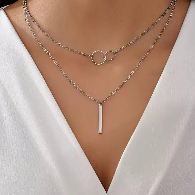 Vintage Perlenherz Mehrschichtiger Anhänger Halskette - Damen Choker Europäisch & Amerikanisch