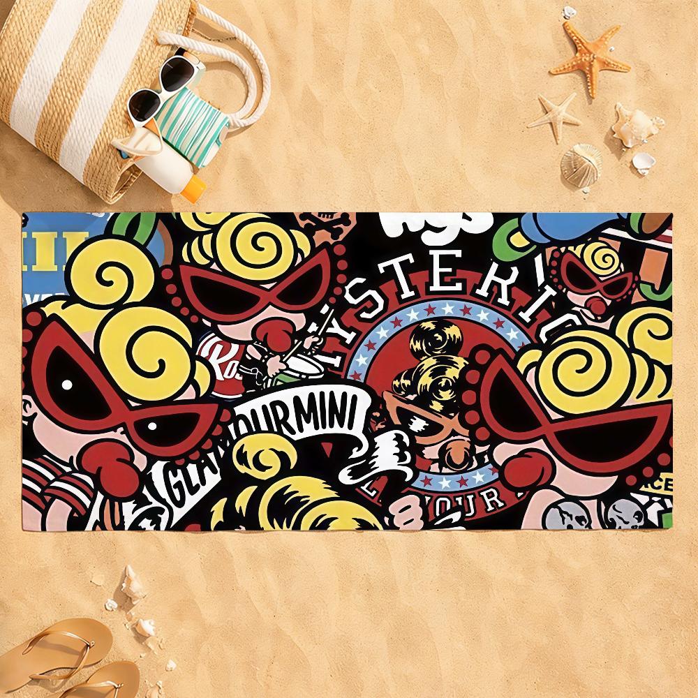 Fashion print H-Hysteric M-Mini Towel Drying Bath Towel Applicable To Light Swimming Camping Yoga Beach Out