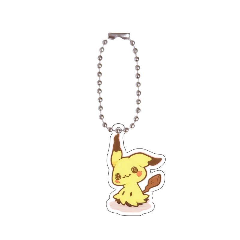 Anime Acrylic Key Ring for Brionne Alolan Meowth Pumpkaboo Chimchar Espurr Piplup Q Version Self-Made Acrylic Key Chain Pendant