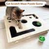 Katzenkratz-Puzzle-Anreicherungsbox, Interaktives Katzenpuzzle-Spielzeug, mit Glöckchenball & Schleifpapier innen, Mental für Krallen Gesundheit, Kratzbox Spielzeug