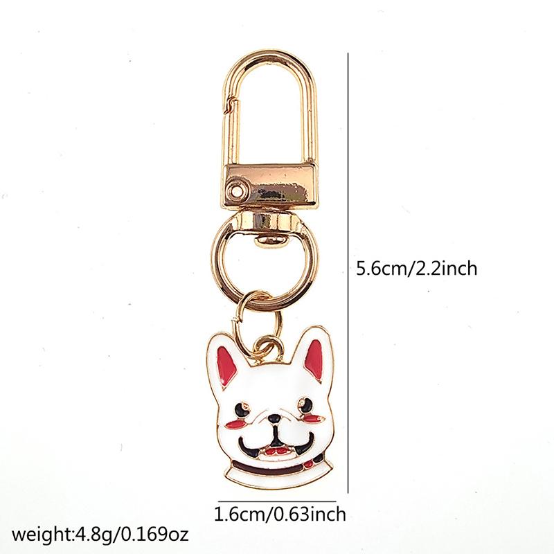 Metall Emaille Hund Tier Schlüsselanhänger Cartoon Kawaii Französische Bulldogge Golden Retriever Haustier Anhänger Tasche Airpods Box Autoschlüsselanhänger Schmuck
