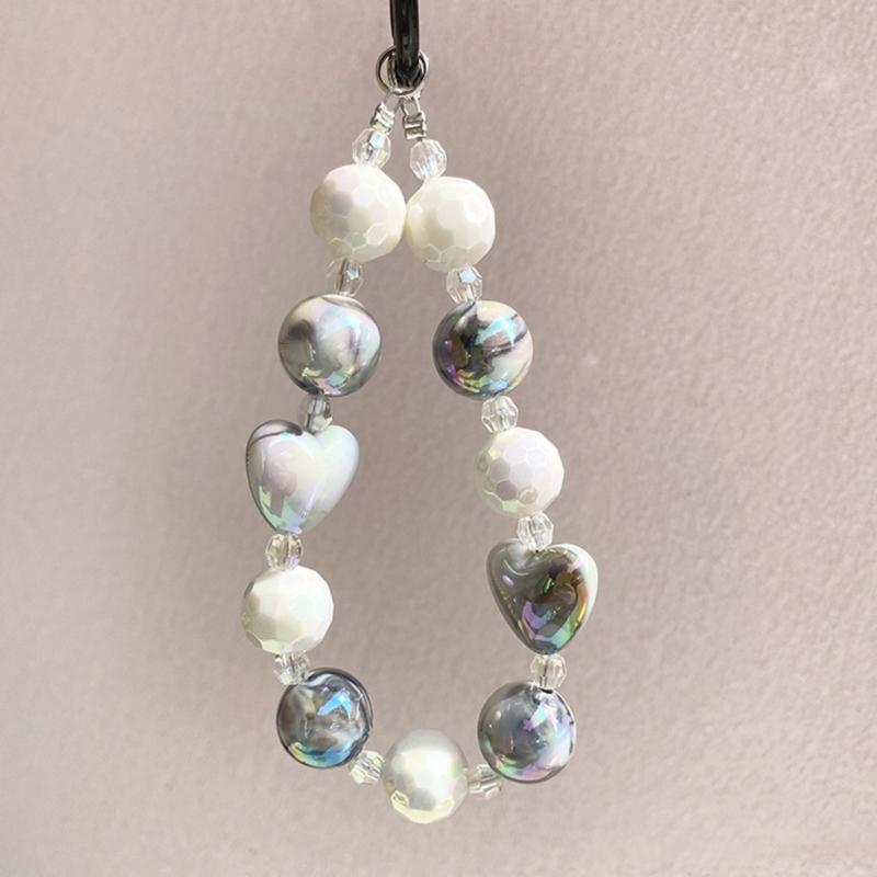 Handmade Beaded Phone Chain Elegant Crystal Wristlet, Fashionable Wrist Lanyard Accessories Suitable for Smartphone Bags