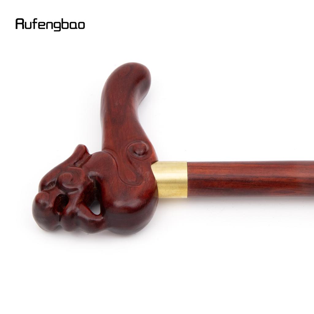 Baston de modă din lemn Dragon Roșu cu o singură articulație, decorativ, pentru cosplay, baston Halloween, măciucă, cârjă, baghetă, crosă, 94cm