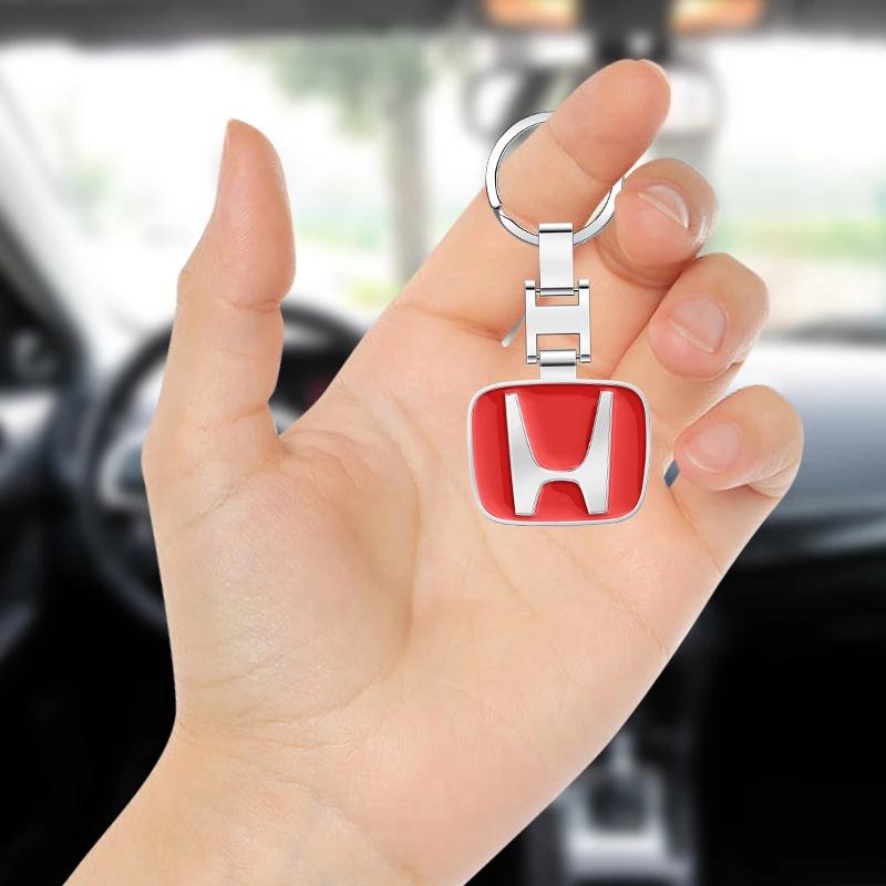 Car Logo Keychain Metal Keyring Key Accessories For Honda Fit Jazz S Civic Type-R CRV Pilot Accord Insight Spirior City HRV JS1