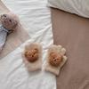 Stylish Fleece Baby Gloves Comfortable Winter Mittens with Lovely Bear Pattern Elastic Handwear Suiatble for Children