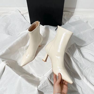 Fashion High Heels Women Ankle Boots Pointed Toe Fashion Shoes Designer Elegant Woman Pumps  New Winter Luxury Dress Chelsea Botas Mujer