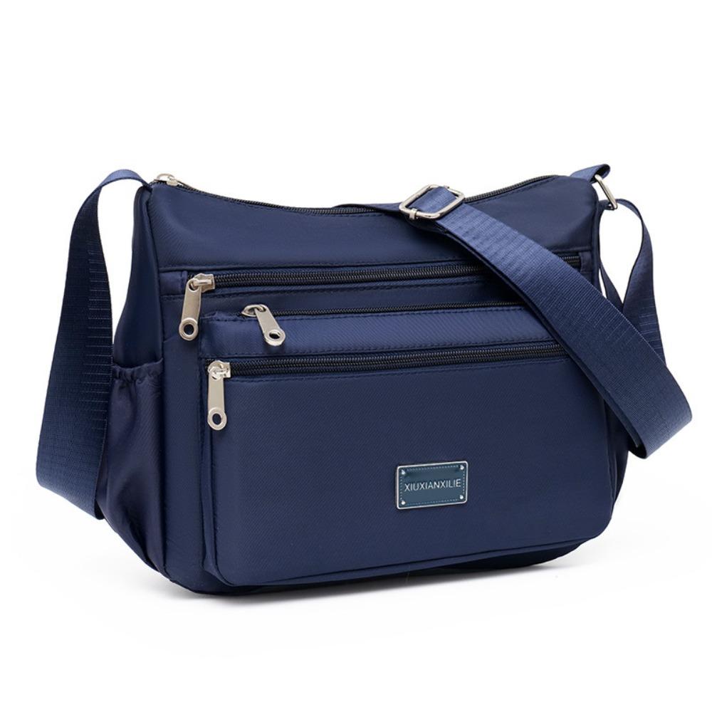 

Fashion Nylon Messenger Bags Large Capacity Solid Color Crossbody Pack Casual Waterproof Underarm Bag Women Girls синій