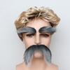 Self-Adhesive Fake Beard Set Hairy Facial Hair Props Novelty Eyebrow Mustache Set  Christmas Party