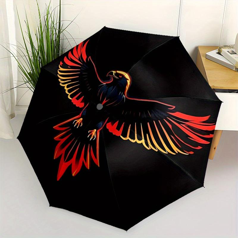 1pc Phoenix Feather Automatic Opening/closing Umbrella with Auto Open/Close, Windproof, Foldable Sunshade yy250811132