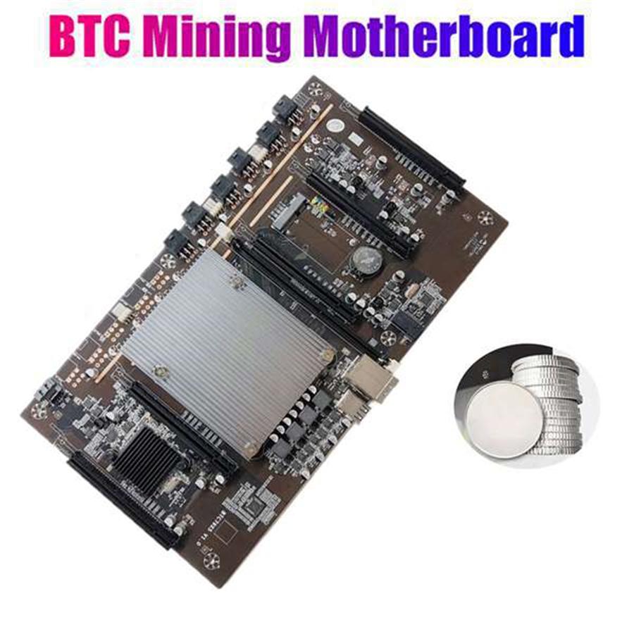 BTC Mining Motherboard BTC79X5 V1. 0 LGA 2011 DDR3, Supports 32GB, 60mm Pitch, Supports RTX3060 Graphics Card for BTC Miner