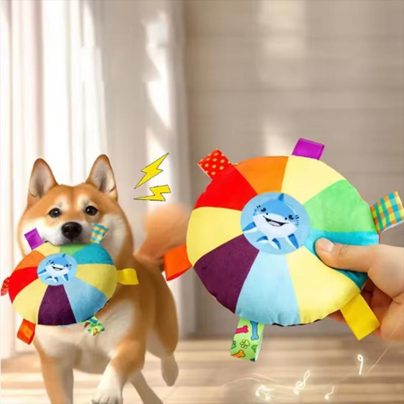Hot dog sounding plush toy bell cartoon toy puppy small dog Teddy teeth grinding toy wear-resistant bite-resistant pet toy