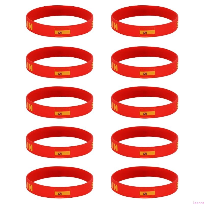 10Pcs/set Soft Elastic 2026 Sports Event Fan Bracelets Showcasing International Team Color Great For Collector