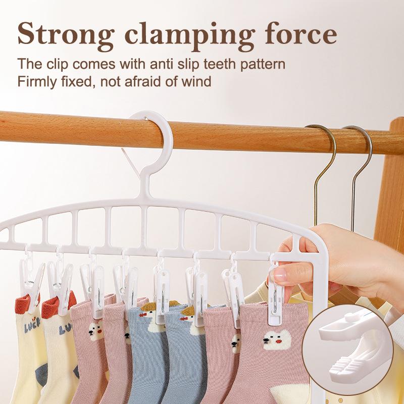Clothes Hanger Socks Drying Rack With 18/26 Clip Underwear Baby Saliva Towel Multifunctional Household Dormitory Student Laundry