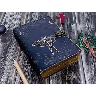 Vintage Butterfly Leather Journal Writing Notebook Sketchbook Blank Spell Book