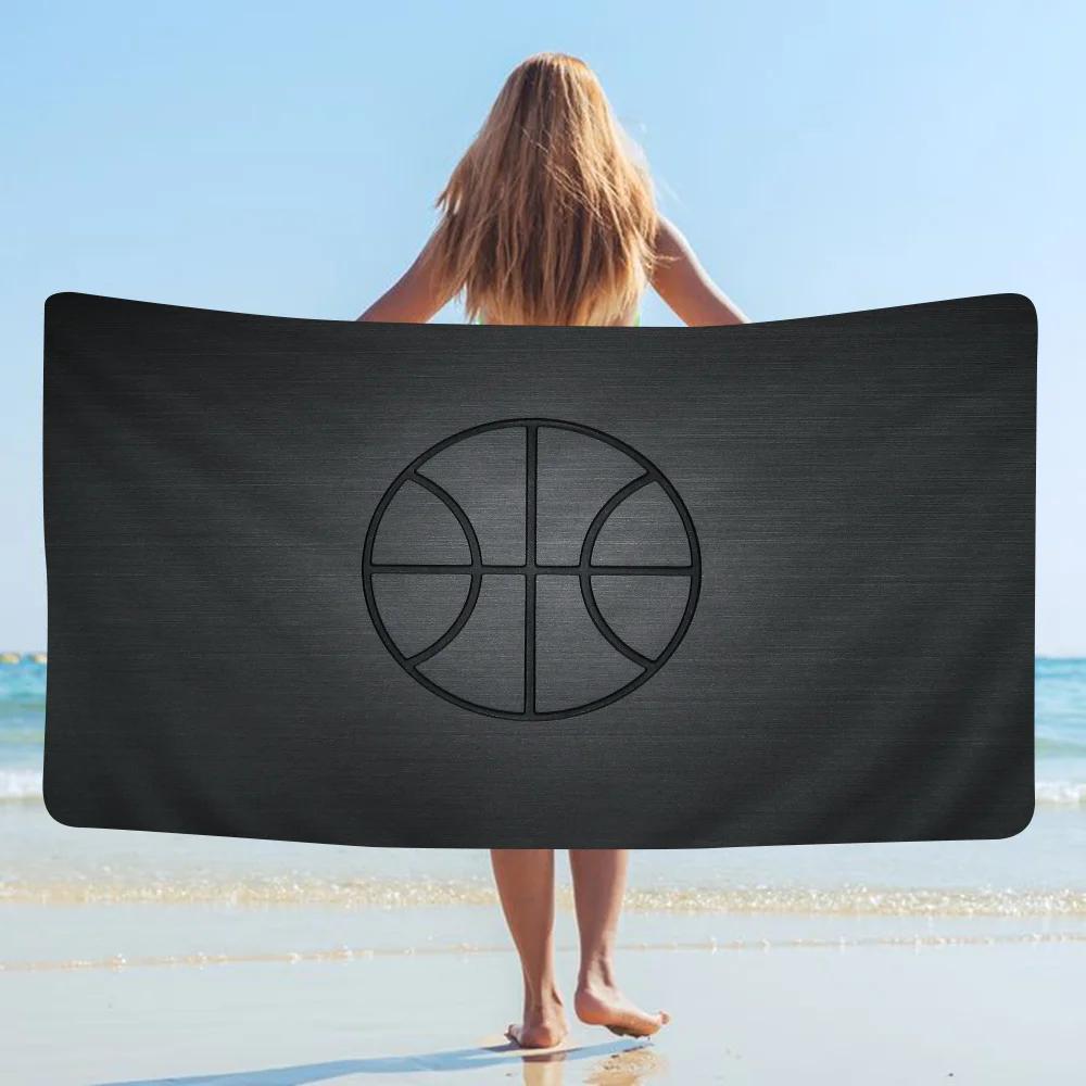 Cool New Basketball Ball Microfiber Printed Beach Towel Mountain Climbing Yoga Beach Swimming Running Absorbent Soft Towel