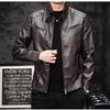 Autumn and winter new men's leather jacket slim youth trend leather jacket PU high-end leather jacket stand-up collar leather jacket men
