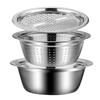 ZISIZ Stainless Steel Multi-functional Kitchen Grater & Drain Basin Set