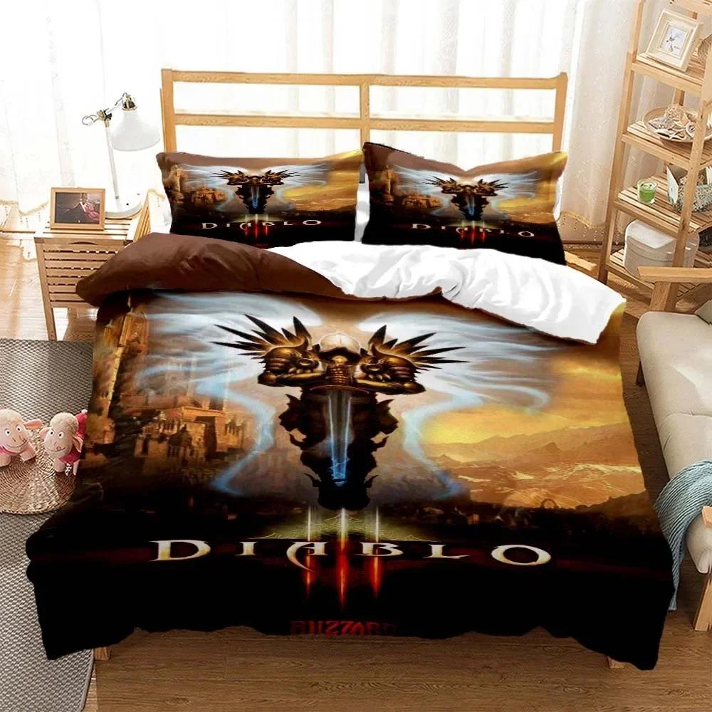 Game Diablo Bedding Set Boys Girls Twin Queen Size Duvet Cover Pillowcase Bed Kids Adult Fashion Home Textile Customizable