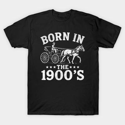 Asian Size Men Print T-shirt Born In The 1900S No-Cut Heat Transfer Print Cotton Tshirt