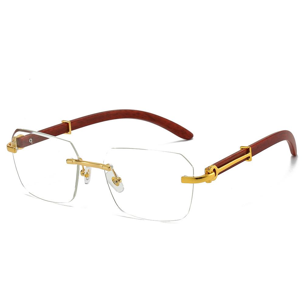 Europe and the United States popular sunglasses light luxury fashion sunglasses frameless rectangular retro pilot sunglasses men and women