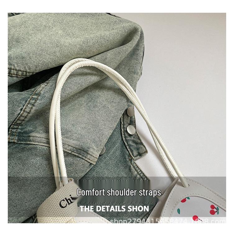 Damska torba na ramię typu tote z nadrukiem i kokardą, duża pojemność, kolekcja Jesień/Zima 2025