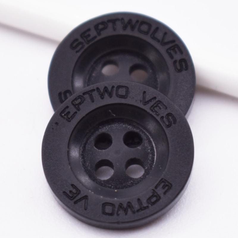 Versatile Round Black Resin Four Eyes Button Clothes Jacket Sweater Suit Trousers Coat Cotton Jacket Uniform