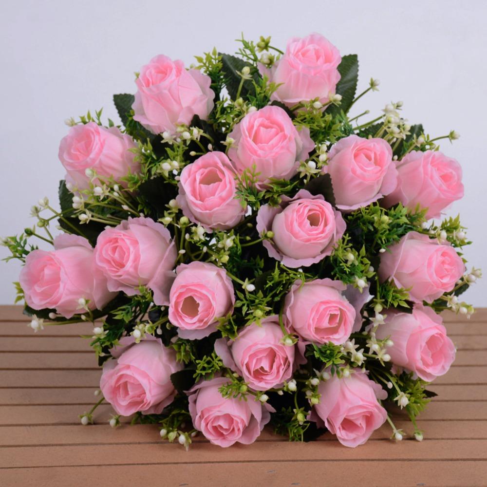 

10 Colors Valentine s Day Flowers Mini Crystal Grass Bouquet New Real Happy Flower Home Decorative светло-розовый