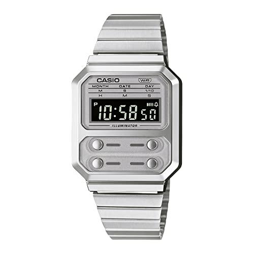 [CASIO] CASIO Digital Watch Reproduction Design A100WE-7B Men's Overseas Model Silver x Gray [Par...