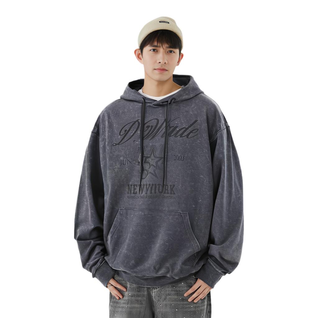 Li-Ning Wade Series Letter Print Loose Hoodie Unisex Hoodies Cold-Sand-Black AWDT499-7