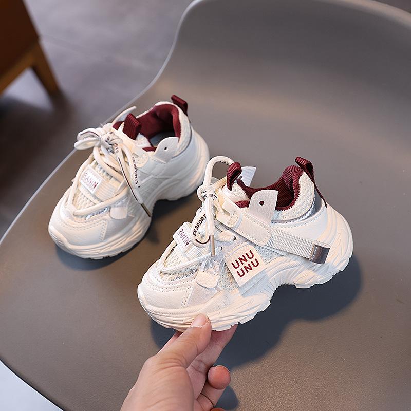 Spring Autumn Kids Mesh Dad Shoes Soft Sole Casual Sneakers For Boys Girls Breathable Lightweight Running Trainers