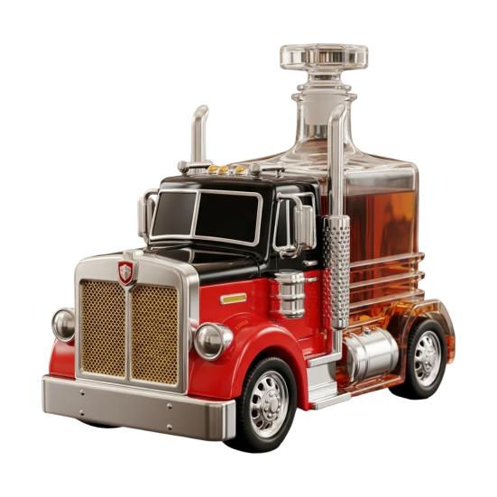 

Декантер для виски в виде грузовика Уникальный стеклянный декантер для виски, бурбона, текилы, ликера Подарок для дальнобойщиков, любителей бурбона F