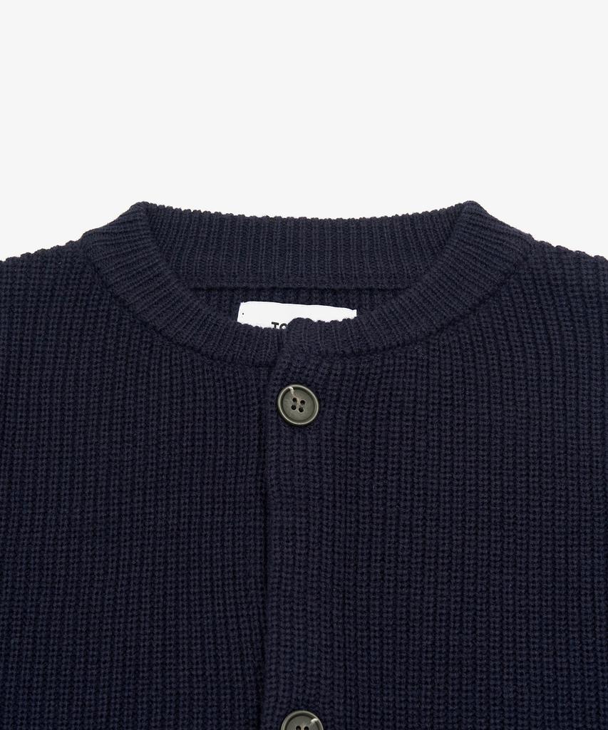Toffee Oversized Round Neck Knit Cardigan (Navy)