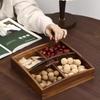 Walnut Wood Four-Compartment Snack Tray