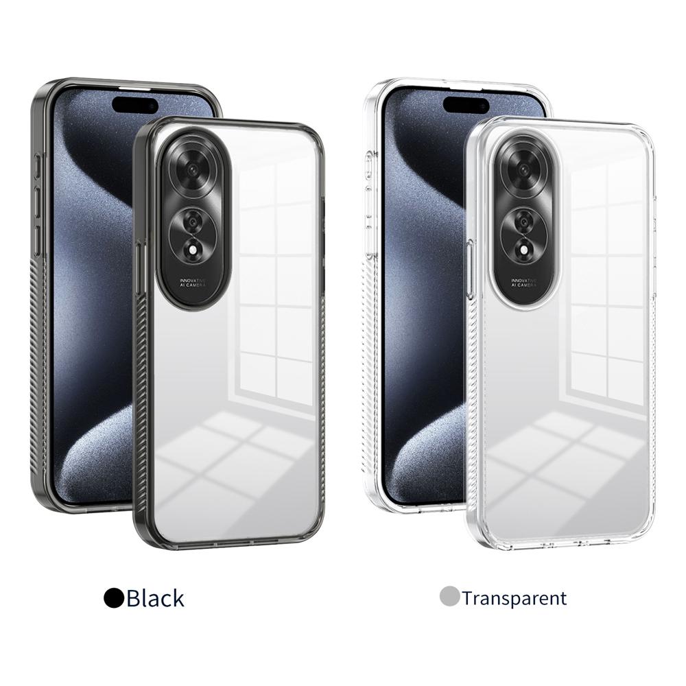 KEYSION Transparent Phone Case for OPPO A60 4G Soft TPU+PC Anti-slip HD Clear Shockproof Phone Back Cover for OPPO A60