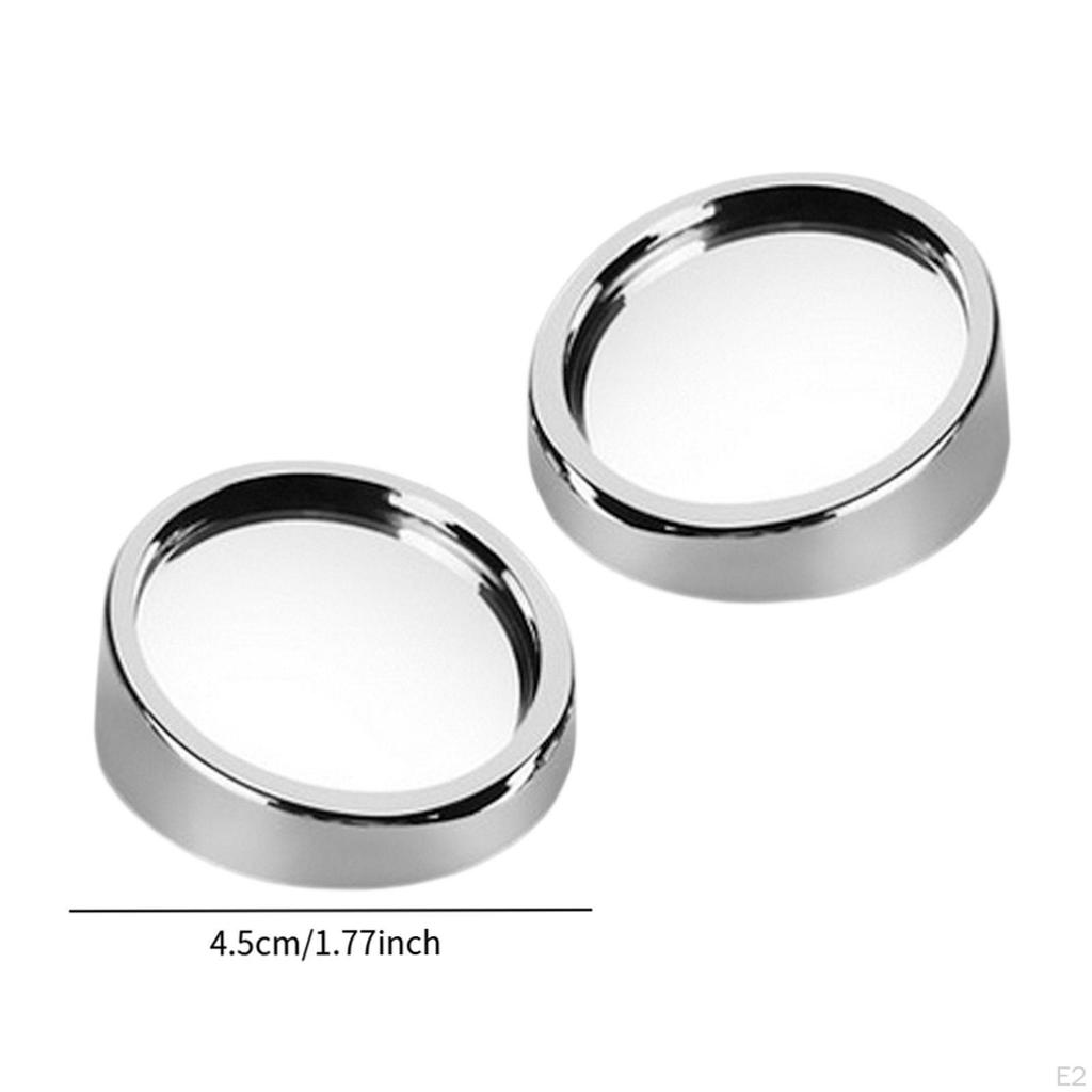 2Pcs Place Mirror Round Sturdy Glass Repair Car Side Rear View for Bicycles Golf Cart