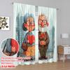2pcs,2D plane printing Curtains Roller Blinds Grandmother and Grandfather Love Story Durable 100% Polyester Fabric (without rod)