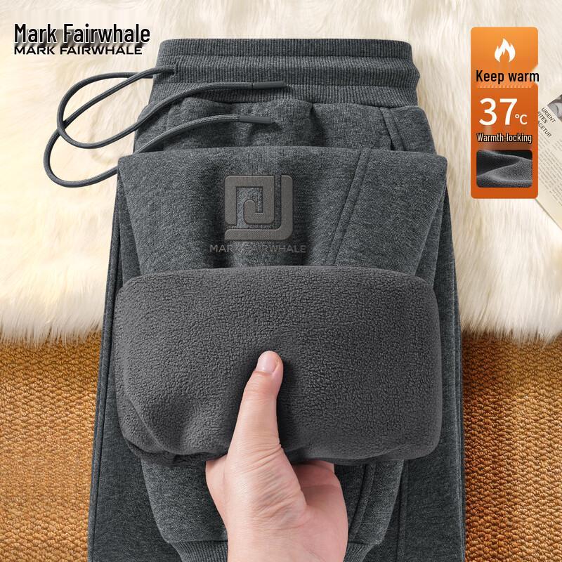 Mark Fairwhale Men's 2025 Winter Plush-Lined Loose Casual Pants